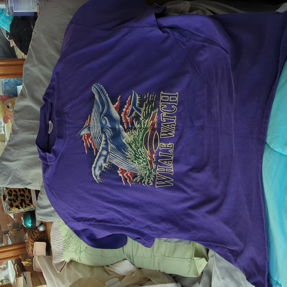 Whale watch purple T